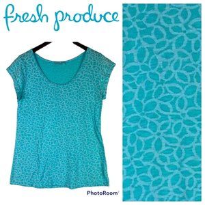 Fresh Produce Small T-Shirt Tee Top Blue Nautical Floral